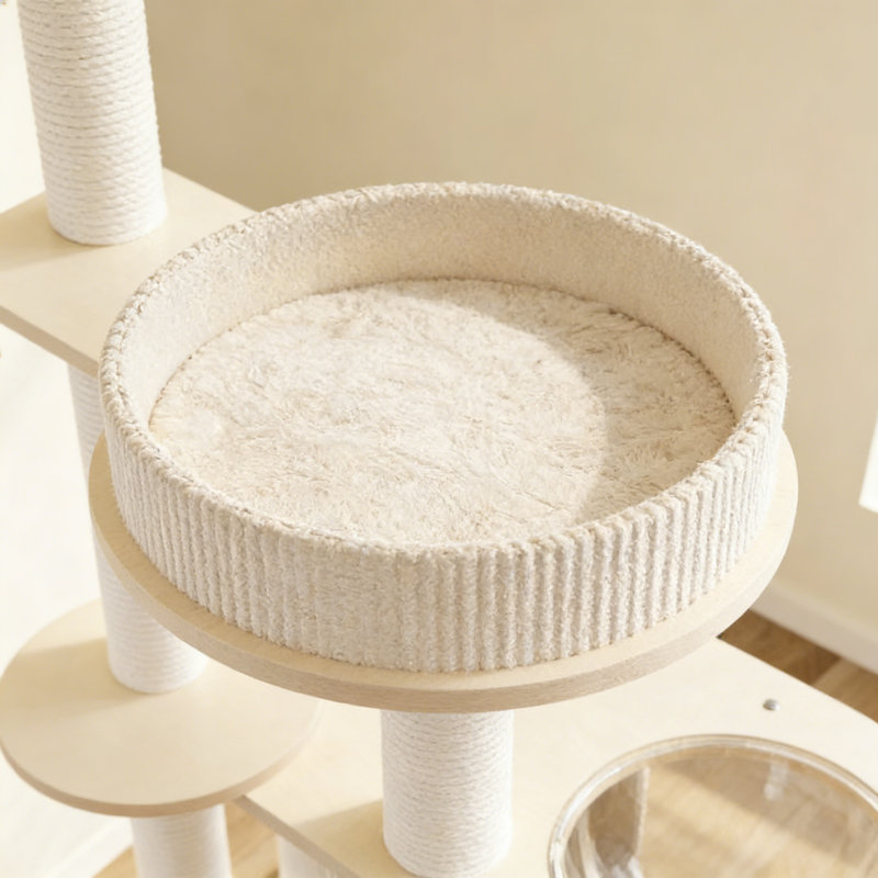 Simple Off-white Cat Climbing Frame