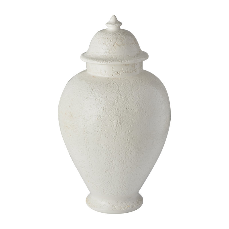 Limone Hammered Urn, White