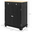 Buffet patiné noir patiné - comptoir en bois massif, 2 tiroirs, portes, armoire de rangement à tablette réglable