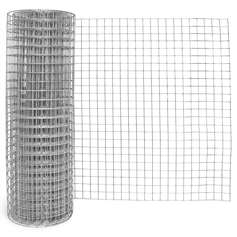 Clôture en fil de fer soudé galvanisé de calibre 10 de 4 pi x 50 pi x 2 pi x 2 pi, Écran d'extérieur en bois x 50 pi