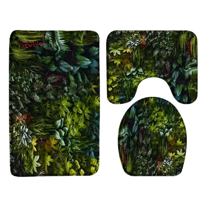 Tapis d'entrée 3 pièces Tropical Jungle, Forest Green, Scenic & Cityscapes