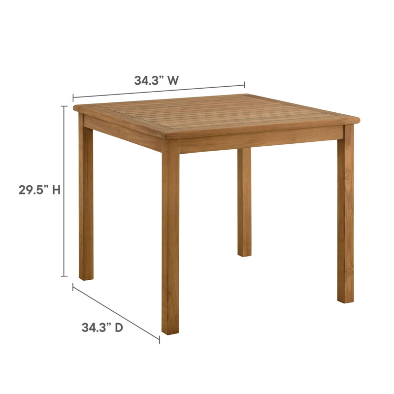 Vienna 5-Piece Outdoor Patio Teak Wood Dining Set With Rope Folding Chairs In Natural, Brown