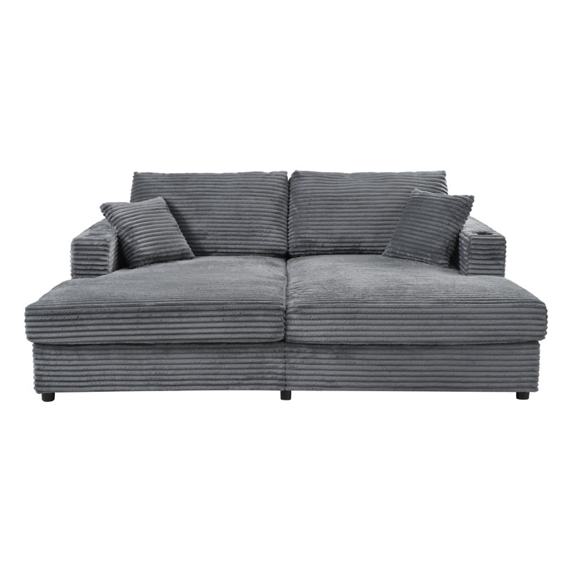 Canapé-lit 86,5 po, Gris foncé