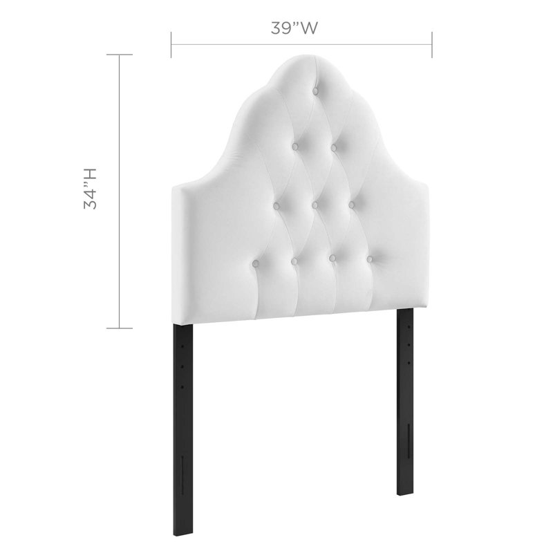 Sovereign Diamond Tufted Performance Velvet Headboard by Modway, Twin, White