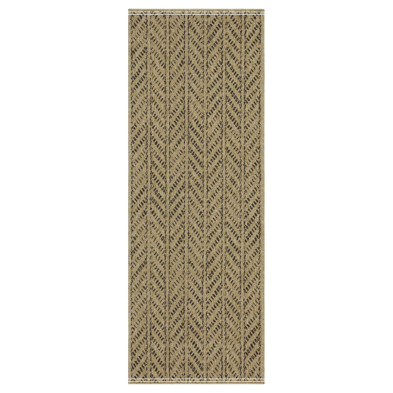 Jute/Black Indoor/Outdoor Area Rug, Rectangle 7'10" x 10'3"