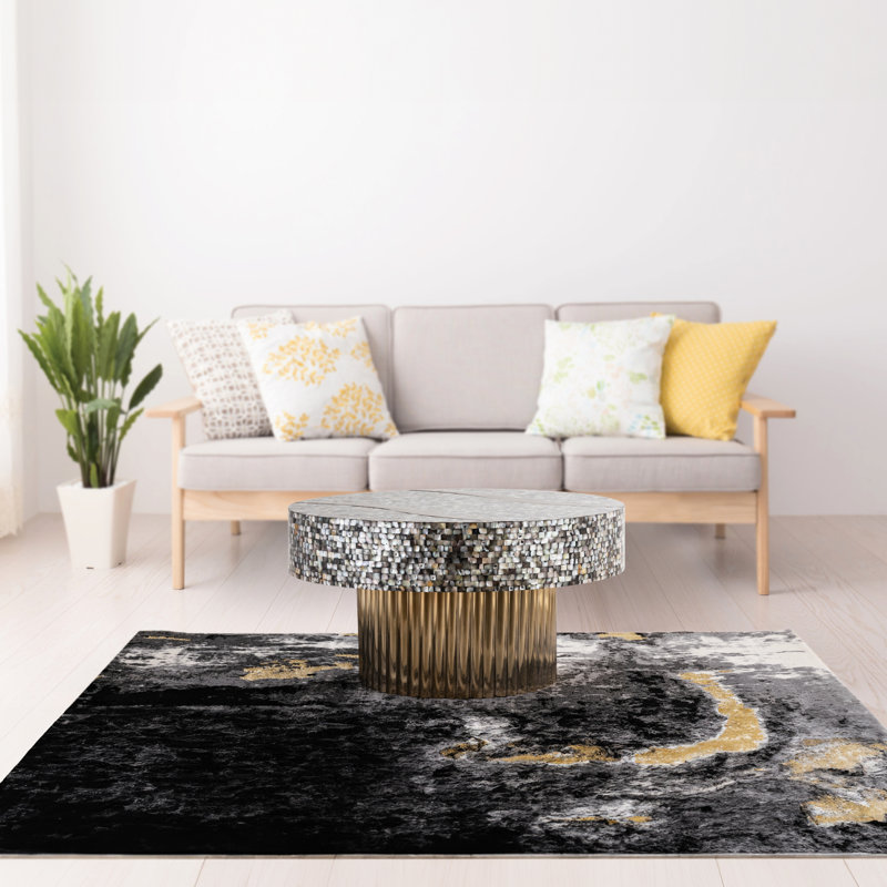 Table basse avec plateau en nacre