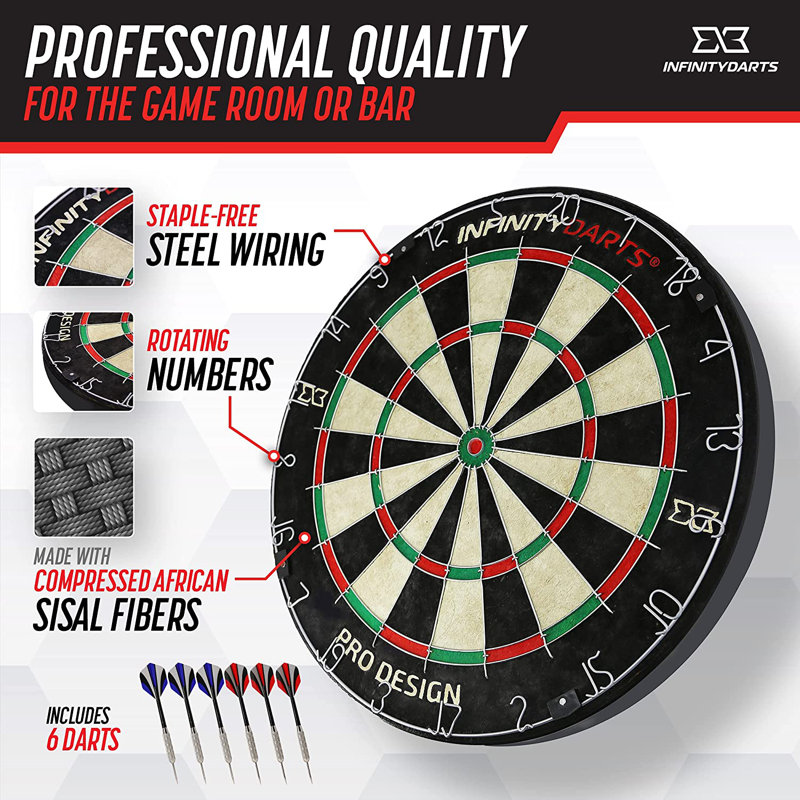 Infinity Darts Bristle Dartboard (Darts Included)