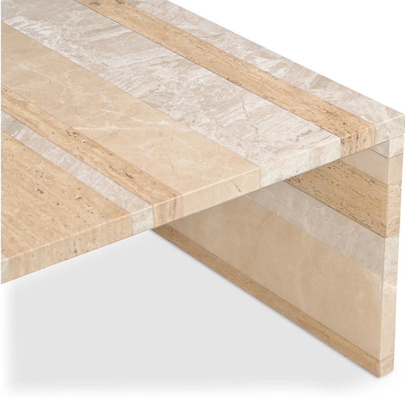 Table basse Kelly, Beige / crème / cannelle