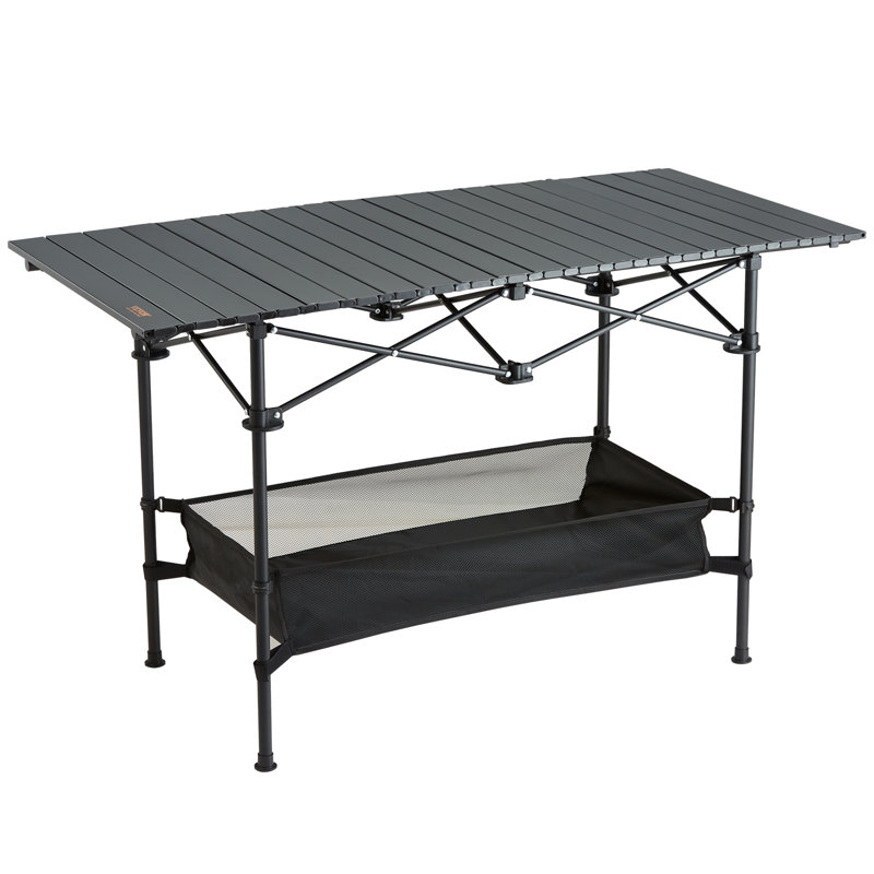 Nuhaa Black Adjustable Height Metal Folding Camping Table