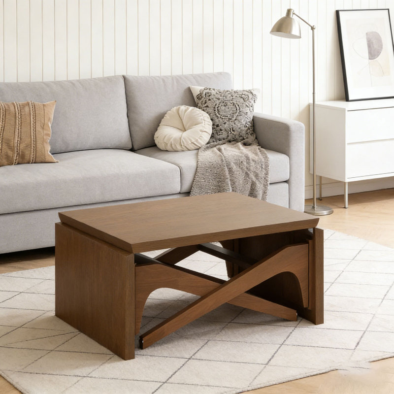 2 in 1 table, Expandable coffee table, Walnut