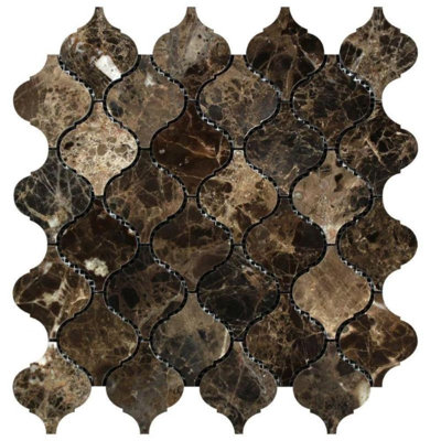 3" x 3" Marble Arabesque Mosaic Wall & Floor Tile