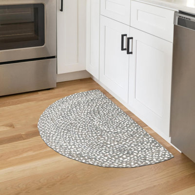 Tapis gris en coton tressé à la main Barlet