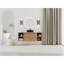 Meuble-lavabo mural 54 po en contreplaqué avec vasque en céramique, 2 tablettes de rangement et 2 portes à fermeture en douceur-134530880