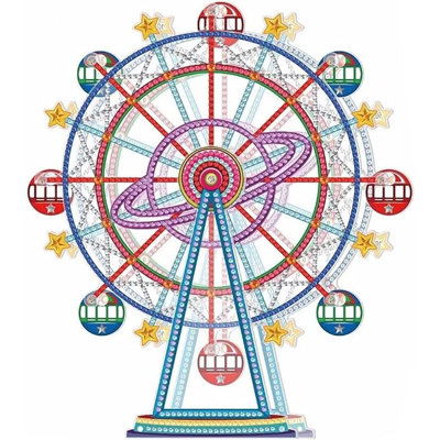 Carnahan 5D DIY Diamond Painting Tabletop Ferris Wheel Diamond Painting Kit Crystal Rhinestone Approx 24cm x 21cm Acrylic Decoration