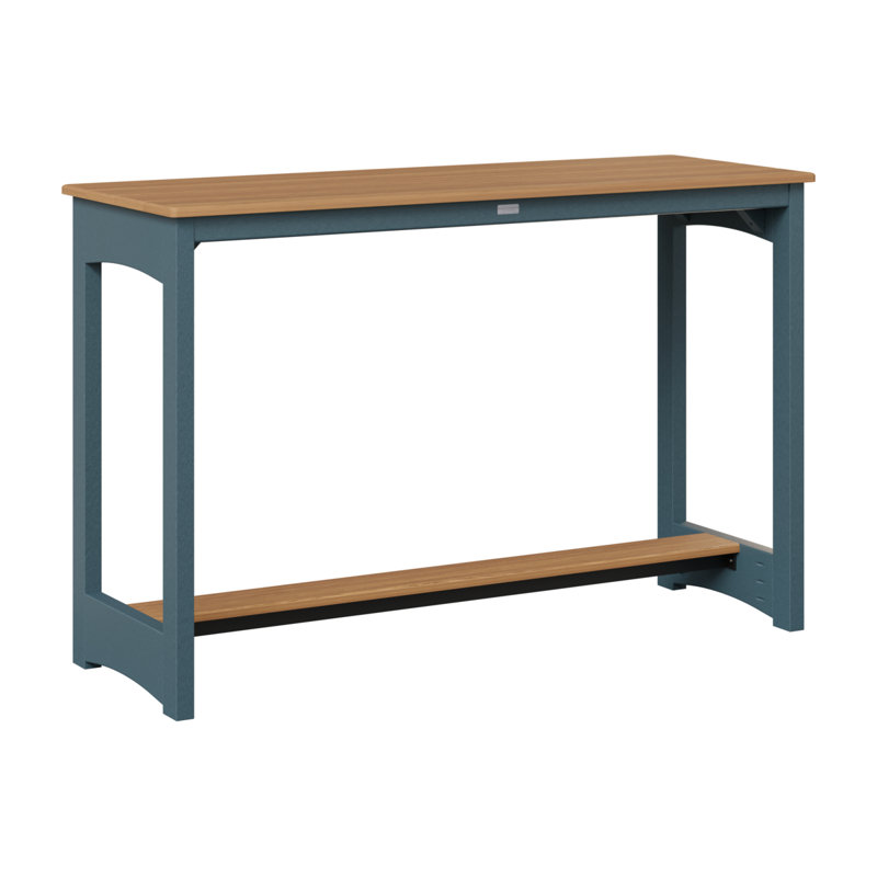 Table de bar Berlin Gardens, 38.5" H x 60" W x 22" D, Ardoise, Teck naturel