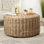 Table basse cylindrique tissée à la main 34,25 po Abaca