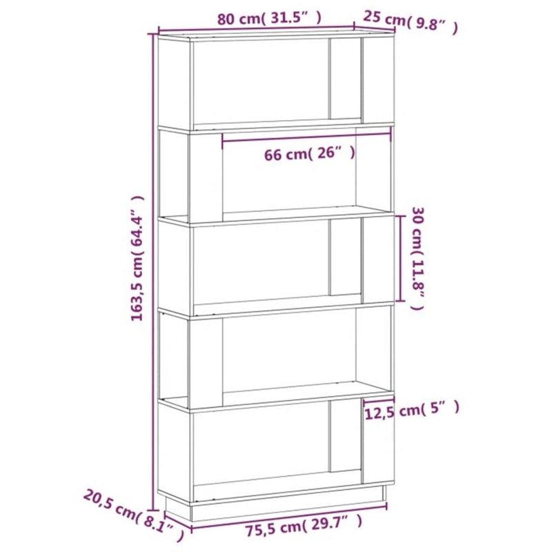 Ireana Geometric Bookcase, (3 shelves) 101cm H x 51cm W x 25cm D, Light brown