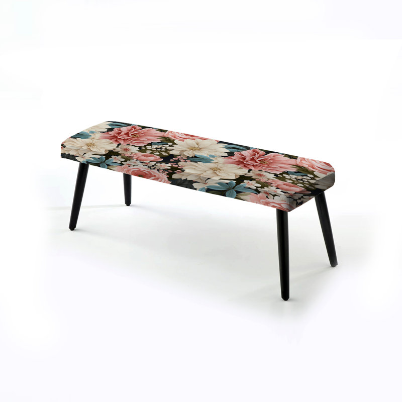 Banc floral rose Serenade Beauty - Banc floral rembourré noir