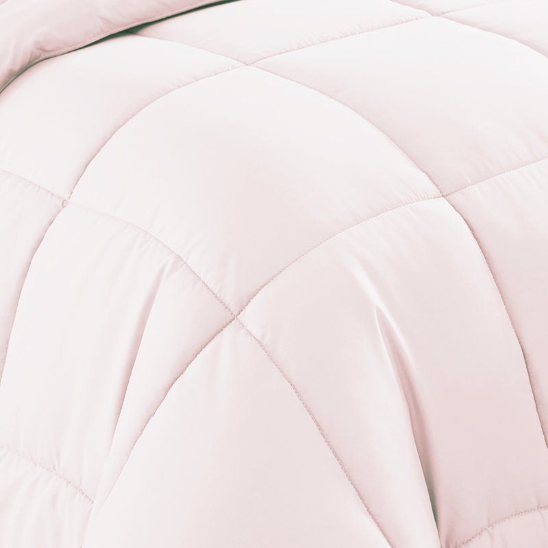 All Season Bed-in-A-Bag 5pc/7pc Solid Color Comforter & Sheet Set Ultra Soft Bedding by Sweet Home Collection, Pale Pink