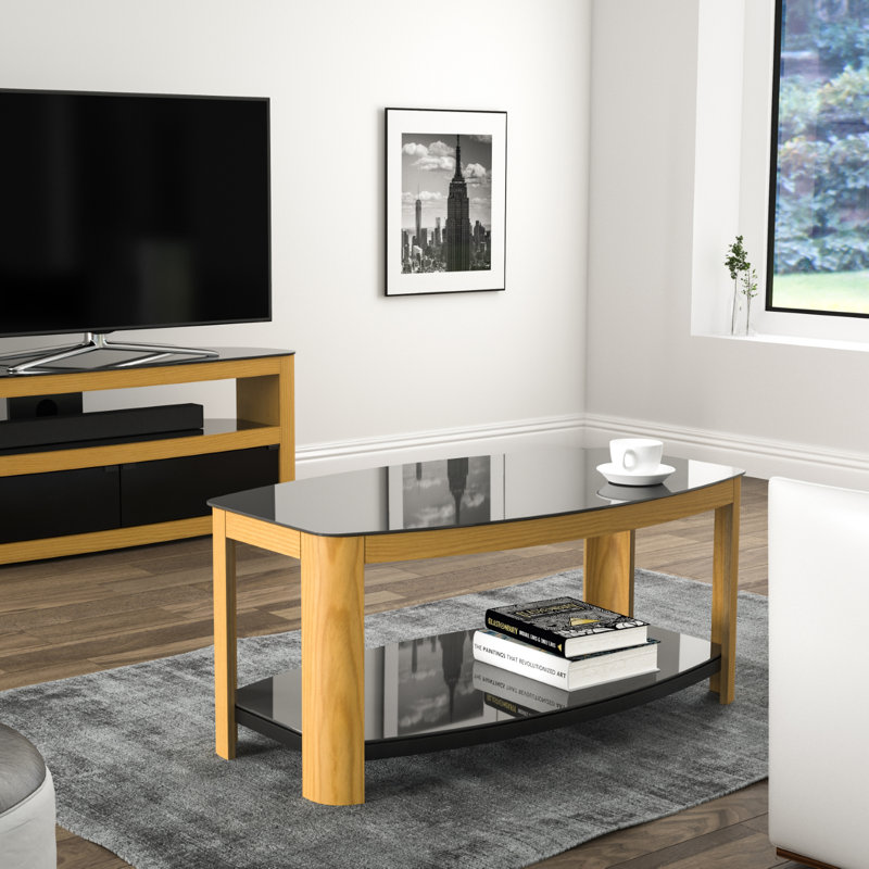 Bain Four Leg Coffee Table with Storage, Oak