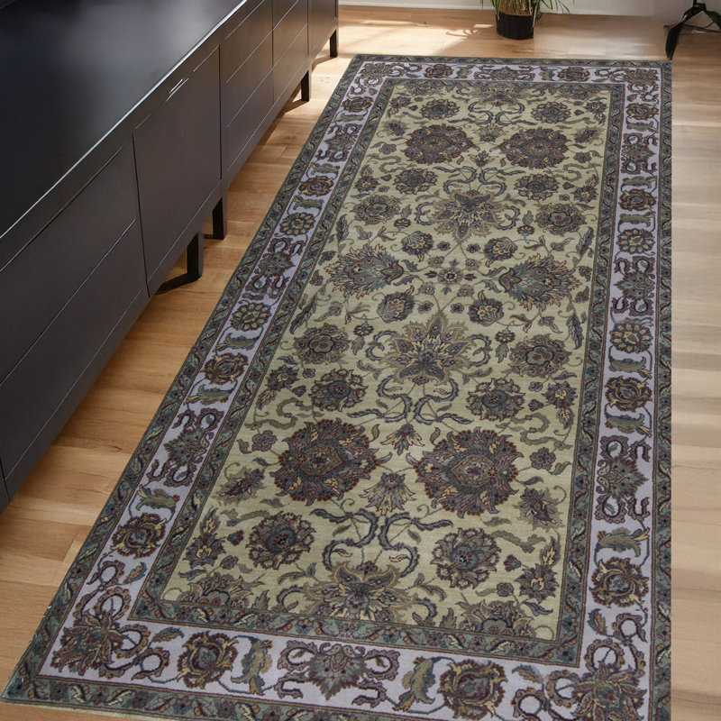 Tapis doré et ivoire de haute qualité noué à la main Trinity