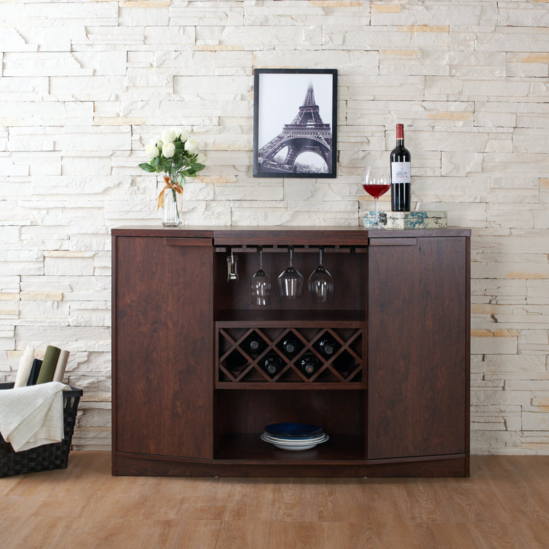 130 cm Wine Bar Cabinet, Walnut