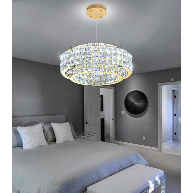 Lustre moderne 16 "à intensité variable pour le salon Gold16, 1680 Lumens, 6.3" H x 6.6" W x 15.7" D, Gold
