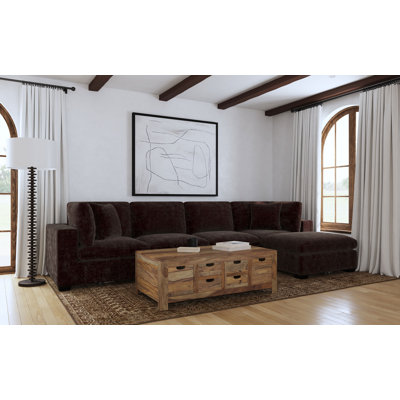 Trayce 5-piece Upholstered Modular Sectional Chocolate