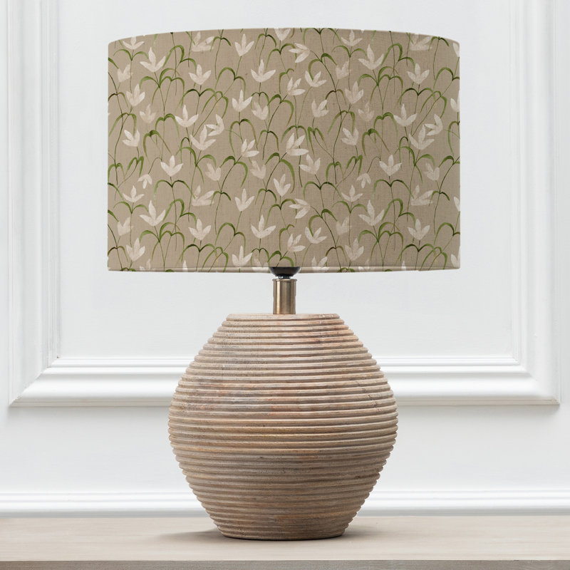 Cerys White Table Lamp & Fresia Eva Grey Shade
