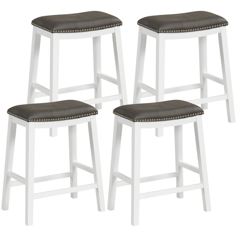 Tabouret de comptoir 26 po Jeko, Blanc, Gris