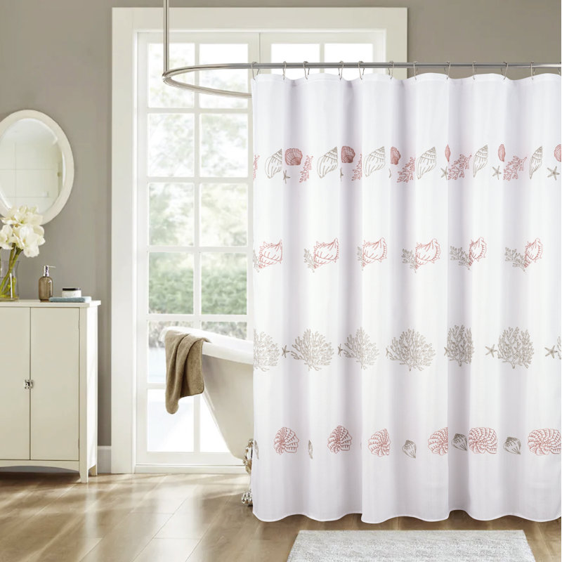 Rideau de douche Somi Coastal Seashells, Corail