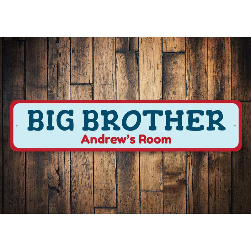 Plaque en aluminium Big Brothers Room, H 4 po x l 18 po x P 0,04 po