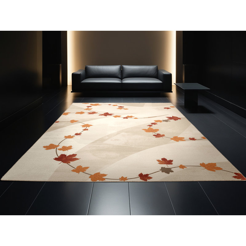 Soft Plush Etzel Thanksgiving Modern & Contemporary Abstract Area Rug in Beige – Beige Binding, 8x10