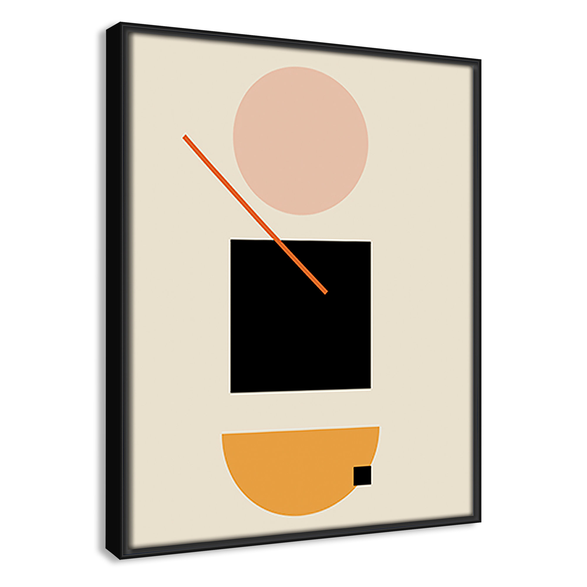 Simple Shapes by Daniela Santiago, 15.5" H x 12.5" W x 2" D, Black Framed