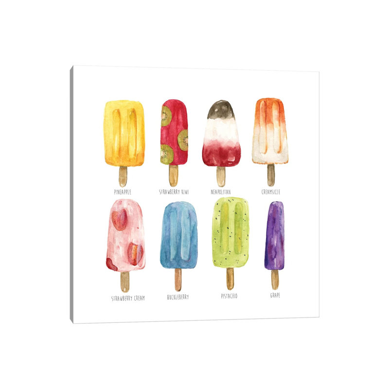Popsicles Come Chill by Carol Robinson - Print on Canvas, Wrapped Canvas, 66.04 cm H x 66.04 cm W x 3.175 cm D
