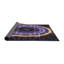 Tapis noir / bleu / beige en laine et polyester tissé à la machine Machiine-2051717474