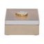Scarbrough Decorative Box with Lid & Agate Stone Knob for Home Decor - Modern Metal Keepsake Storage Organizer for Bookshelf or Living Room - 7", Gold & White