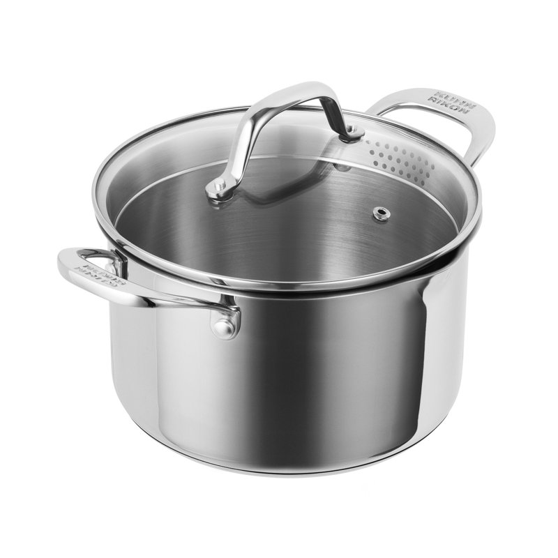 Kuhn Rikon Allround Plus Stainless Steel Induction Safe Casserole Pot with Draining Lid, 20cm/3.7L