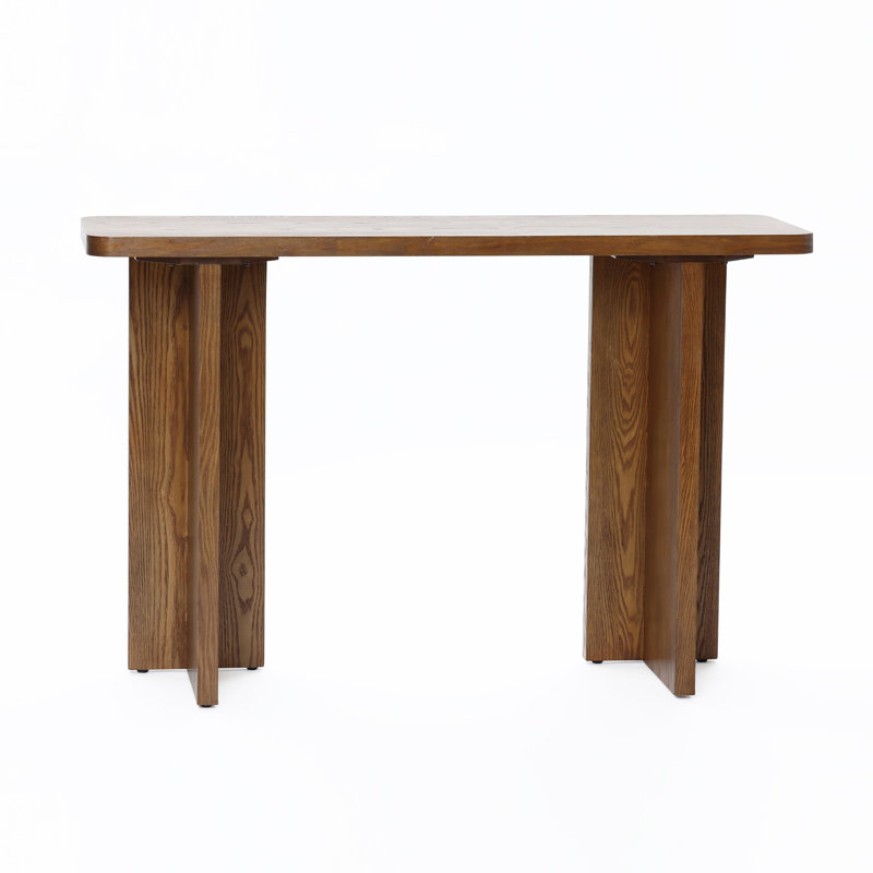 46" Mid-Century Modern Console Table with Walnut Finish for Entryway
