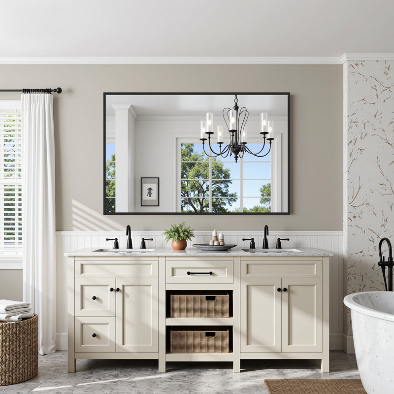Miroir mural de salle de bain Lunara, 48 po x 36 po