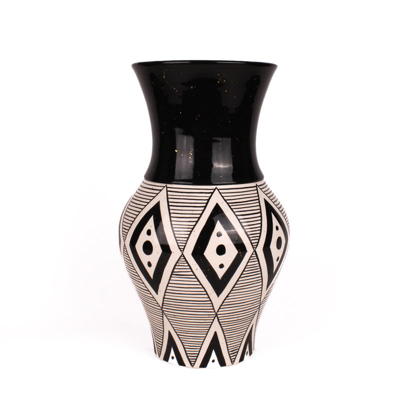 African Handmade Ceramic Table Vase
