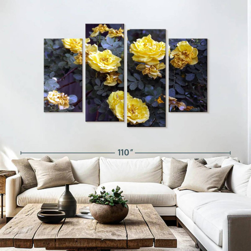 Bouquet de roses jaunes Harnek, H 54 po x l 84 po