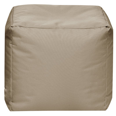  Moseley 16" Square Bean Bag Pouf Ottoman, Water-Repellent