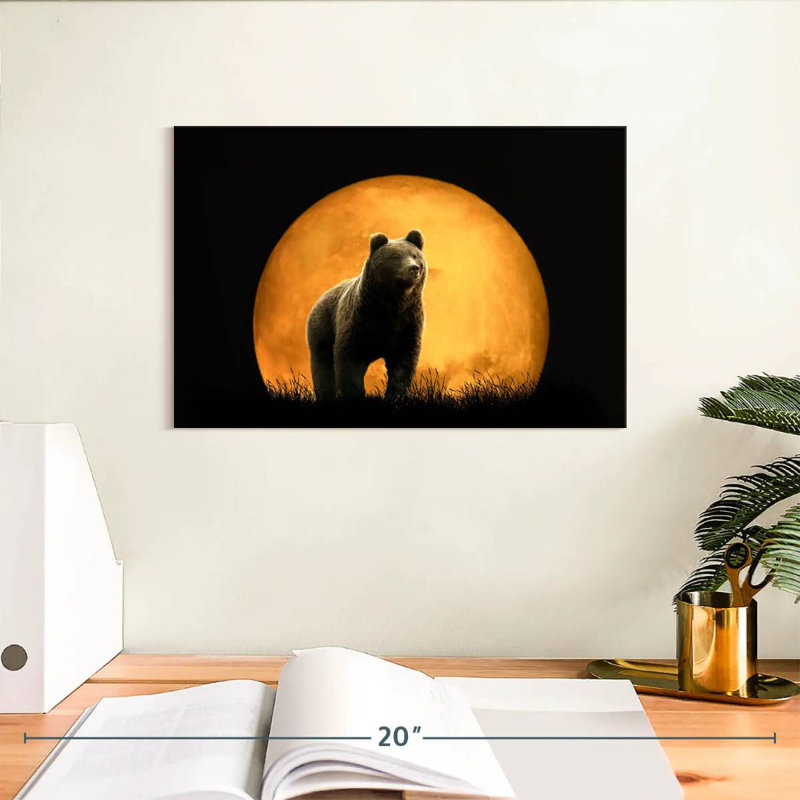 Bear And The Moon, 8" H x 12" W