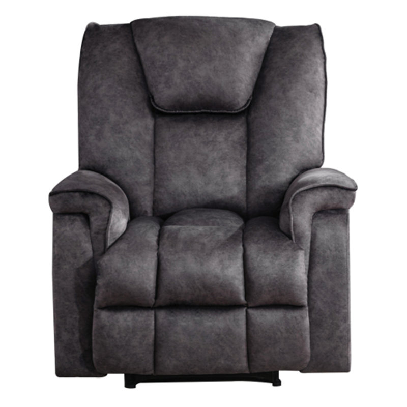 Fauteuil inclinable ergonomique 37 po en velours, Velours gris