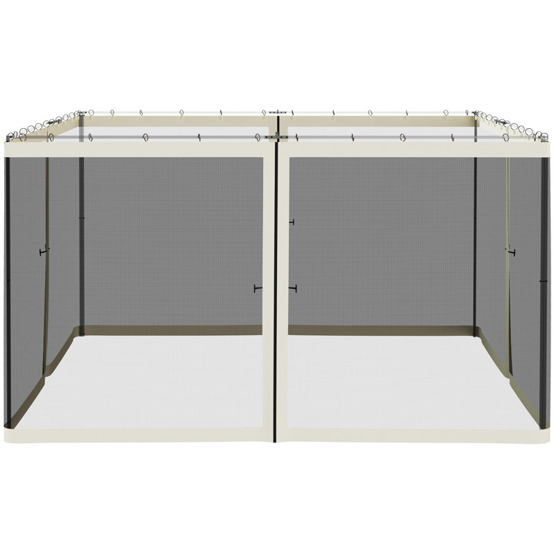 Cream White Polyester Mesh Screen for 12' x 12' Gazebo