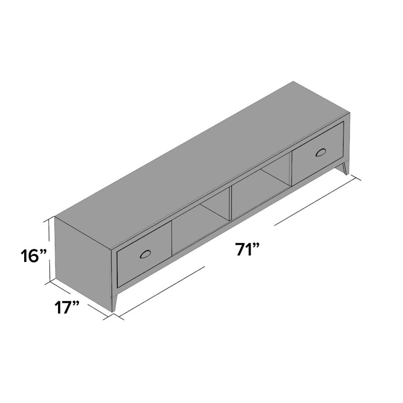 Kerry 71'' Media Console for TVs up to 85", Dark Wenge