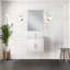 Meuble-lavabo simple.  Comptoir et miroir en marbre de culture-1147823653