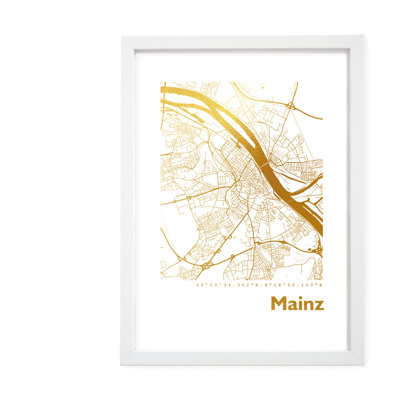 Mainz Map - Single Picture Frame Print