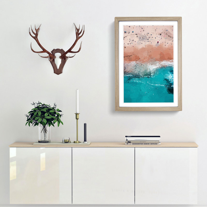 Bondi Beach in Australia in Abstract - Framed Print, Oak Framed, 87cm H x 62cm W x 2cm D